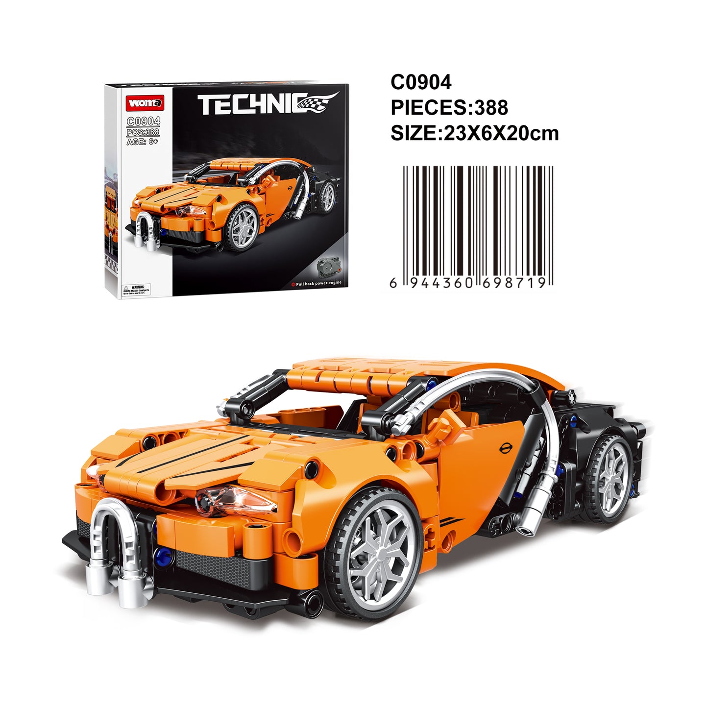 WOMA Technic Racing Car with Pull Back Function