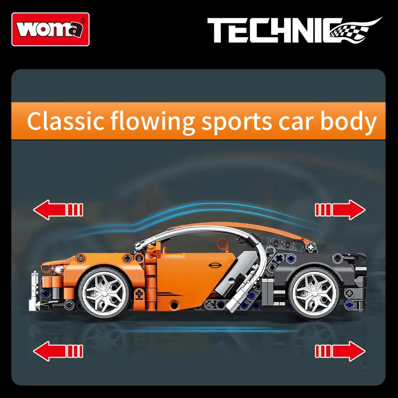 WOMA Technic Racing Car with Pull Back Function